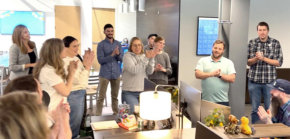 team celebrating together